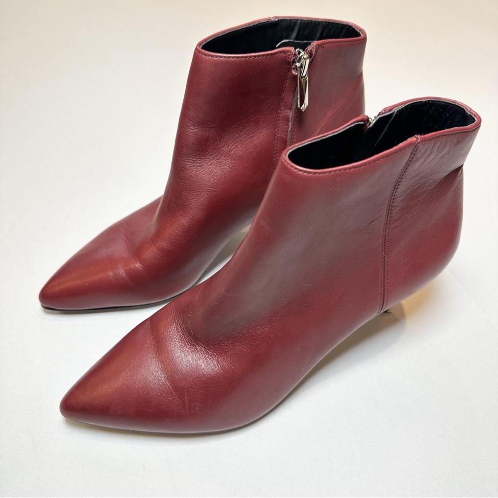 Sam Edelman Burgundy Kitten Heel Ankle Boots